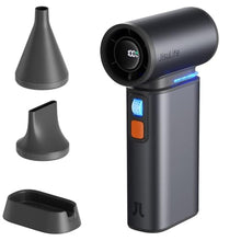 Load image into Gallery viewer, JISULIFE Super Jet Fan, 8500mAh Portable Handheld, 100000 RPM Electric Air Duster, 20m/s Dry Blower, 100 Speed Gears Turbo Fan Digital Display, Rechargeable Compressed Air Duster - Dark Grey, DarkGrey_1
