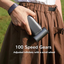 Load image into Gallery viewer, JISULIFE Super Jet Fan, 8500mAh Portable Handheld, 100000 RPM Electric Air Duster, 20m/s Dry Blower, 100 Speed Gears Turbo Fan Digital Display, Rechargeable Compressed Air Duster - Dark Grey, DarkGrey_1152
