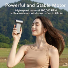 Load image into Gallery viewer, JISULIFE Super Jet Fan, 8500mAh Portable Handheld, 100000 RPM Electric Air Duster, 20m/s Dry Blower, 100 Speed Gears Turbo Fan Digital Display, Rechargeable Compressed Air Duster - Dark Grey, DarkGrey_1153
