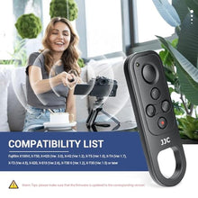 Load image into Gallery viewer, JJC Bluetooth Wireless Remote Control for Fujifilm Fuji X-E5 X100VI X-T5 X-T4 X-T3 X-T50 X-T30 II X-T30 X-S20 X-S10 X-H2S X-H2, Camera Zoom Remote Controller Replaces Fujifilm TG-BT1 Tripod Grip, ForSelectFujifilmCameras_8747

