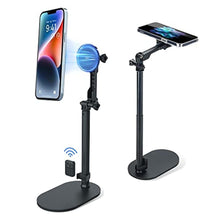 Load image into Gallery viewer, JJC Strong Magnetic Phone Desk Stand Compatible with MagSafe for iPhone 17 16 15 14 13 12 Pro Max Plus, MagSafe Case &amp; All Smartphones, Height &amp; Angle Adjustable iPhone Stand with Remote Control, Black_1
