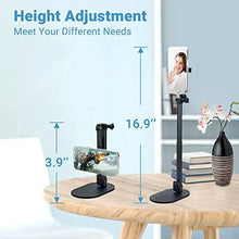Load image into Gallery viewer, JJC Strong Magnetic Phone Desk Stand Compatible with MagSafe for iPhone 17 16 15 14 13 12 Pro Max Plus, MagSafe Case &amp; All Smartphones, Height &amp; Angle Adjustable iPhone Stand with Remote Control, Black_7875
