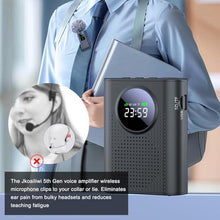 Load image into Gallery viewer, Jkoailiwi Bluetooth Voice Amplifier for Teachers W Magnetic Wireless Lapel Microphone, 15W Mini Megaphone for Classroom, Portable Speaker PA System for Speech, Elderly, Yoga, Tour Guide, Black_1072

