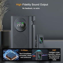 Load image into Gallery viewer, Jkoailiwi Bluetooth Voice Amplifier for Teachers W Magnetic Wireless Lapel Microphone, 15W Mini Megaphone for Classroom, Portable Speaker PA System for Speech, Elderly, Yoga, Tour Guide, Black_1073
