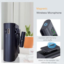 Load image into Gallery viewer, Jkoailiwi Bluetooth Voice Amplifier for Teachers W Magnetic Wireless Lapel Microphone, 15W Mini Megaphone for Classroom, Portable Speaker PA System for Speech, Elderly, Yoga, Tour Guide, Black_1074
