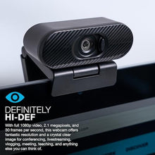 Load image into Gallery viewer, JLab Go Pop Cam, USB Webcam, 1080p, Built-in Privacy Shutter, Plug and Play, Black_5576
