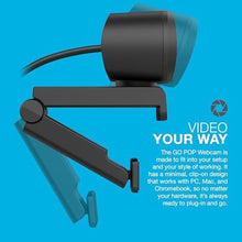 Load image into Gallery viewer, JLab Go Pop Cam, USB Webcam, 1080p, Built-in Privacy Shutter, Plug and Play, Black_5578
