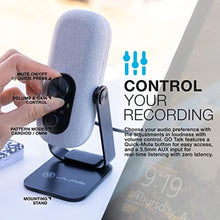 Load image into Gallery viewer, JLab Go Talk USB-C Microphone with Cardioid and omnidirectional Modes, Volume Control, Mute, 3.5mm aux, Plug and Play, White_5585

