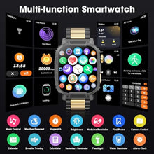 Load image into Gallery viewer, Joautrial Smartwatch for Men Women(Answer/Make Calls),2.02" Military Fitness Watch with Heart Rate Blood Oxygen Sleep Monitor Pedometer,123+ Sports Modes, Smart Watch for Android iOS (Black Gold)_1223
