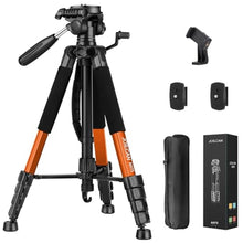 Load image into Gallery viewer, JOILCAN Tripod Camera Tripods, 74" Tripod for Camera Cell Phone Video Photography, Heavy Duty Tall Cameras Tripod Stand, Professional Travel DSLR Tripods Compatible with Canon iPhone, Max Load 15 LB, Orange_1
