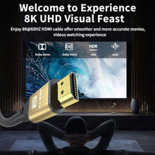 Load image into Gallery viewer, jojobnj Short Hdmi Cable 6.6FT 2Pack, 8K@60Hz 4K@120Hz, 48 Gbps Ultra High Speed Hdmi 2.1 cord with Gold-plated Connectors, Aluminum Shell, for Monitor, Laptop, TV, soundbar, PS5, Xbox, Gaming Console_4730
