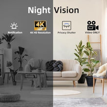 Load image into Gallery viewer, JOOKACE Hidden Camera Clock with Bluetooth Speaker 4K WiFi Indoor Camera for Home Security - Mini Nanny Cam with Night Vision, Motion Detection, Remote Live Stream, USKP_843
