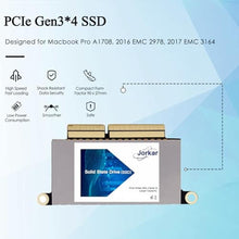 Load image into Gallery viewer, Jorkar A1708 SSD Hard Drive 256GB for MacBook Pro NVMe PCIe Gen3x4, Internal Solid State Drive Upgrade for MacBook Pro A1708 (2016-2017), ForA_7424
