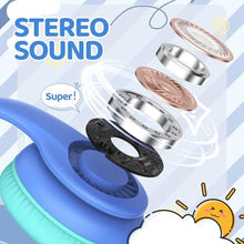 Load image into Gallery viewer, JoySpark Wired Headphones for Kids, 85dB Volume Limit, 3.5mm Kids Headphones with Cord, Adjustable, Stereo Sound Foldable Toddler headsets for School-Blue_5864
