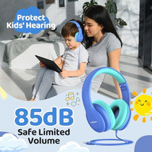 Load image into Gallery viewer, JoySpark Wired Headphones for Kids, 85dB Volume Limit, 3.5mm Kids Headphones with Cord, Adjustable, Stereo Sound Foldable Toddler headsets for School-Blue_5867
