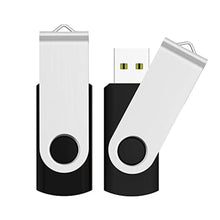Load image into Gallery viewer, JUANWE 128GB Flash Drive 2 PCS, 2.0 Thumb Drive USB Drives Pendrive for File Storage Data Transfer, High Capacity Zip Drive Portable USB Storage Flashdrives 360 Swivel Cap, Jump Drive 128G2 Black, Pack_1
