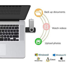 Load image into Gallery viewer, JUANWE 128GB Flash Drive 2 PCS, 2.0 Thumb Drive USB Drives Pendrive for File Storage Data Transfer, High Capacity Zip Drive Portable USB Storage Flashdrives 360 Swivel Cap, Jump Drive 128G2 Black, Pack_5060
