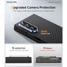 Load image into Gallery viewer, JUESHITUO for Samsung Galaxy Z Fold 6 Case: [600D&amp;1500D Aramid Fiber Made] Ultra Slim and Lightweight [Fit for MagSafe] Minimalist Carbon Fiber Textures-Less Touch Feeling, Magnetic Thin Sturdy Cover, Black_2219
