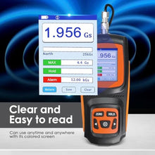 Load image into Gallery viewer, JuviPerpric Gauss Meter, Handheld Digital Tesla Meter with Probe 0-2500mT Magnetometer with Data Logging and Alarm,5% General Accuracy for Factories, Workshops_2958
