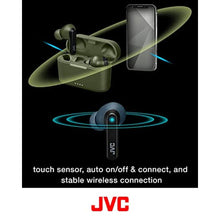 Load image into Gallery viewer, JVC RIPTIDZ True Wireless Headphones with Touch Sensor Operation, Single Ear use, IPX5, Bluetooth 5.1, Long Battery Life (up to 30 Hours) - HAA9TB (Black), Small_103
