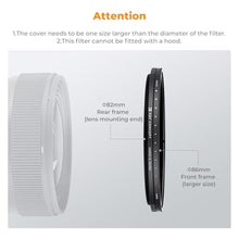 Load image into Gallery viewer, K&amp;F CONCEPT 55mm Variable ND2-2000 (1-11 Stops) ND Camera Lens Filter-18 Multi-Coated Adjustable Neutral Density Filter with 3 Vacuum Cleaning Cloths (K-Series)_7454
