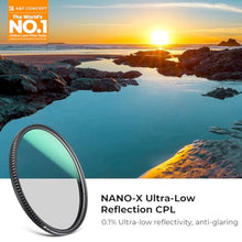 Load image into Gallery viewer, K&amp;F CONCEPT 77mm Ultra-Low Reflectivity Circular Polarizers Filter 28 Multi-Layer Coatings Ultra-Slim High Definition Polarizing Camera Lens Filter (Nano-X Series)_1579
