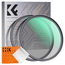 Load image into Gallery viewer, K&amp;F CONCEPT 82mm Black Diffusion 1/4 &amp; 1/8 Filters Kit Mist Cinematic Effect Filters Set with Multi-Layer Coated for Camera Lens - K Series_1

