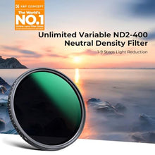 Load image into Gallery viewer, K&amp;F CONCEPT 82mm Variable ND2-400(1-9 Stops) Waterproof ND Lens Filter_7514
