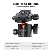Load image into Gallery viewer, K&amp;F CONCEPT 90''/230cm Ultra High Camera Tripod T254A7+BH-28L, Black_8398
