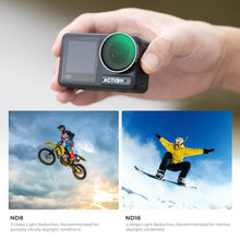 Load image into Gallery viewer, K&amp;F CONCEPT ND Filter Kit Compatible with DJI Osmo Action 4, ND8 ND16 ND32 ND64 4 Pack Light Reduction Exposure Control Optical Glass Filters with Multi-Layer Coating_8730
