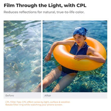 Load image into Gallery viewer, K&amp;F CONCEPT Snap-On CPL Filter Compatible with iPhone 17 Pro Max/17 Pro, DarkBlue_494
