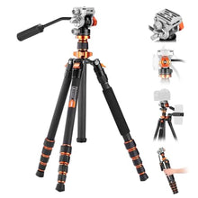 Load image into Gallery viewer, K&amp;F CONCEPT Tripod for Camera68'' Carbon Fiber Tripod with Fluid Head Max Load 11lb, Lightweight DSLR Camera Tripods &amp; Monopods for Canon Sony Nikon., Black_585
