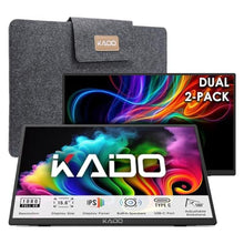 Load image into Gallery viewer, Kado 2-Pack 15.6-Inch 1080p IPS Monitor Extender for Laptop 1920x1080 USB-C, Black_1
