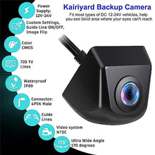 Load image into Gallery viewer, Kairiyard Backup Camera for Car, 170 Degree Wide View Angel Guide Line on/Off Waterproof Reverse Rear View Camera for Trucks Pickup SUV_798
