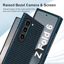Load image into Gallery viewer, kaisenkec Slim and Thin Carbon Fiber Case for Samsung Galaxy Z Fold 6 Compatible with MagSafe, 1500D Aramid Fiber Z Fold6 Cover with Magnetic for Men and Women, Matte Blue, BlueCompatiblewithMagsafe_37
