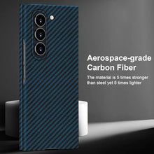 Load image into Gallery viewer, kaisenkec Slim and Thin Carbon Fiber Case for Samsung Galaxy Z Fold 6 Compatible with MagSafe, 1500D Aramid Fiber Z Fold6 Cover with Magnetic for Men and Women, Matte Blue, BlueCompatiblewithMagsafe_38
