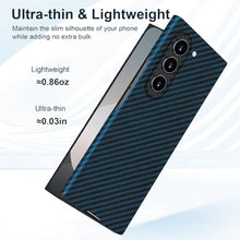 Load image into Gallery viewer, kaisenkec Slim and Thin Carbon Fiber Case for Samsung Galaxy Z Fold 6 Compatible with MagSafe, 1500D Aramid Fiber Z Fold6 Cover with Magnetic for Men and Women, Matte Blue, BlueCompatiblewithMagsafe_39
