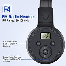 Load image into Gallery viewer, Kamapulo F4 Rechargeable &amp; Portable Personal FM Radio Headphones with Best Reception, FM Headset Radio Receiver for Meeting, Daily Works, Hiking, Jogging, Black_4267
