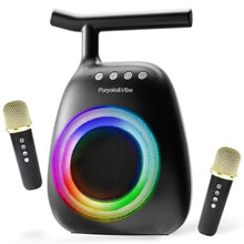 Load image into Gallery viewer, Karaoke Machine for Kids Adults Portable Bluetooth Speaker with 2 Wireless Microphones LED Lights Artistic Design 8-Hour Battery Support Family&amp;Party Choice Fun for All Ages Gifts, Black_1
