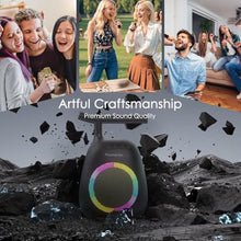 Load image into Gallery viewer, Karaoke Machine for Kids Adults Portable Bluetooth Speaker with 2 Wireless Microphones LED Lights Artistic Design 8-Hour Battery Support Family&amp;Party Choice Fun for All Ages Gifts, Black_1590
