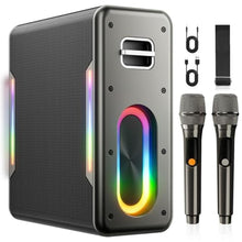 Load image into Gallery viewer, Karaoke Machine with 2 Wireless Microphones, Black_1
