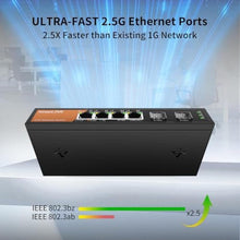 Load image into Gallery viewer, keepLiNK 6-Port 2.5G Switch Unmanaged, 4 x 2.5GBASE-T Ports &amp; 2 x 10GBASE-T SFP Slots, 60Gbps Switching Capacity, Plug &amp; Play/Wall Mountable/Fanless Metal, Compatible with 1000Mbps Devices, silver_1163
