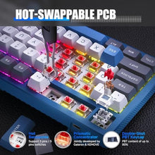 Load image into Gallery viewer, KEMOVE K87 Wireless TKL Mechanical Gaming Keyboard, Hot-swappable, RGB Backlit, Programmable, Bluetooth/2.4GHz/USB-C, 80% 87 Keys Compact Keyboard with Quiet Linear Red Switch for Windows/Mac/Linux_1270
