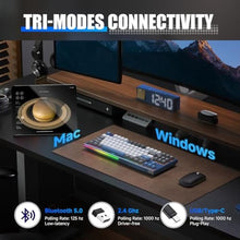 Load image into Gallery viewer, KEMOVE K87 Wireless TKL Mechanical Gaming Keyboard, Hot-swappable, RGB Backlit, Programmable, Bluetooth/2.4GHz/USB-C, 80% 87 Keys Compact Keyboard with Quiet Linear Red Switch for Windows/Mac/Linux, LinearRedSwitch_2663
