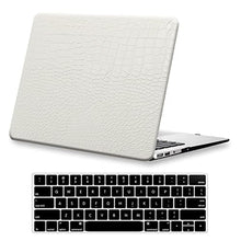 Load image into Gallery viewer, KEROM Compatible for MacBook Air 15 inch Case 2026 M5, 2023-2025 M4/M3/M2 A3448 A3241 A3114 A2941, Crocodile Skin Alligator Skin PU Leather Hardshell &amp; Keyboard Cover for Mac Air 15 inch Case, White, WhiteCrocodile_1
