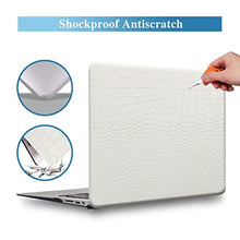 Load image into Gallery viewer, KEROM Compatible for MacBook Air 15 inch Case 2026 M5, 2023-2025 M4/M3/M2 A3448 A3241 A3114 A2941, Crocodile Skin Alligator Skin PU Leather Hardshell &amp; Keyboard Cover for Mac Air 15 inch Case, White, WhiteCrocodile_1008
