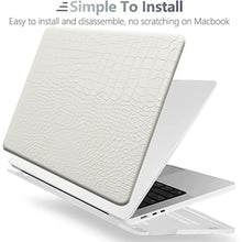Load image into Gallery viewer, KEROM Compatible for MacBook Air 15 inch Case 2026 M5, 2023-2025 M4/M3/M2 A3448 A3241 A3114 A2941, Crocodile Skin Alligator Skin PU Leather Hardshell &amp; Keyboard Cover for Mac Air 15 inch Case, White, WhiteCrocodile_1009
