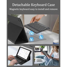 Load image into Gallery viewer, Keyboard Case for iPad 9th/8th/7th Generation 10.2 Inch, Detachable Wireless Rechargeable Keyboard [Support 3 System], Slim Folio Stand Cover with Pencil Holder for iPad Pro 10.5"/ iPad Air 3rd Gen, Nobacklitblack_8139
