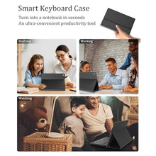 Load image into Gallery viewer, Keyboard Case for iPad 9th/8th/7th Generation 10.2 Inch, Detachable Wireless Rechargeable Keyboard [Support 3 System], Slim Folio Stand Cover with Pencil Holder for iPad Pro 10.5"/ iPad Air 3rd Gen, Nobacklitblack_8140
