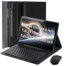 Load image into Gallery viewer, Keyboard Case for Samsung Galaxy Tab S10 Ultra / S9 Ultra / S8 Ultra 14.6 inch - with Wireless Detachable Bluetooth Keyboard and Mouse, Built-in Pen Slot, Lightweight and Portable - Black_1
